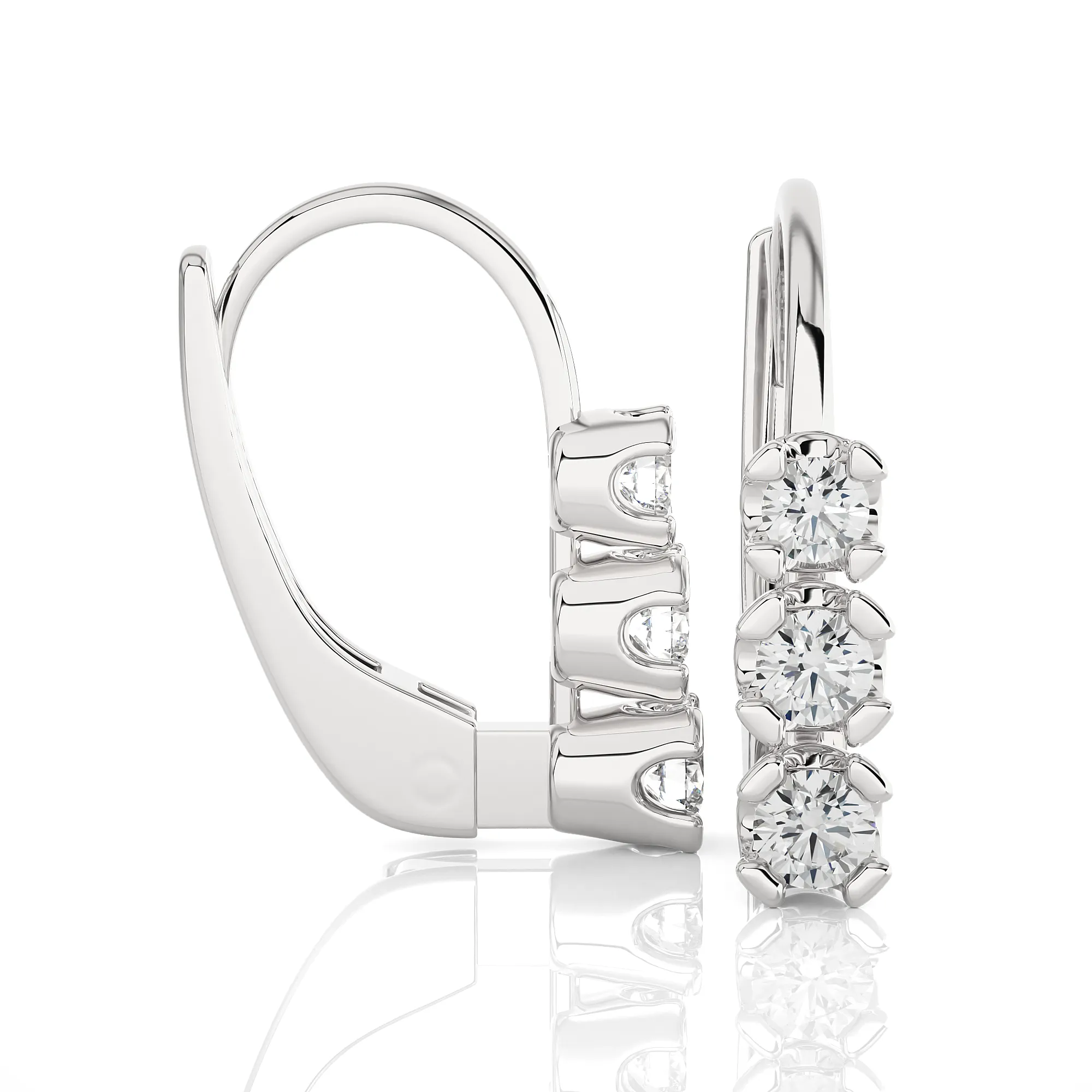 1 ctw Round Lab Grown Diamond Hoop Earrings