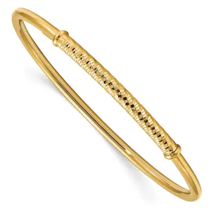 14k Yellow Gold Bar Pull Apart Flexible Bangle