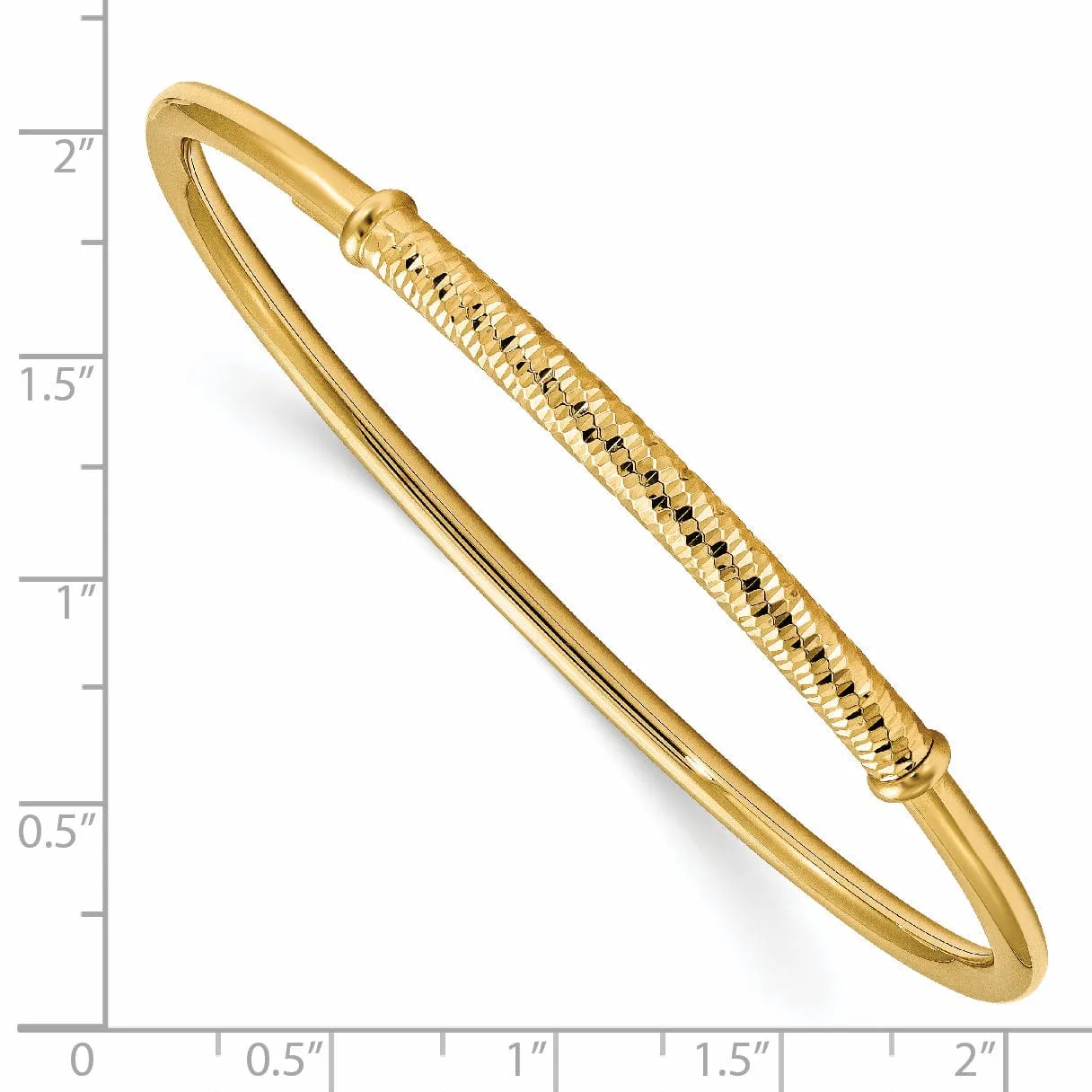 14k Yellow Gold Bar Pull Apart Flexible Bangle