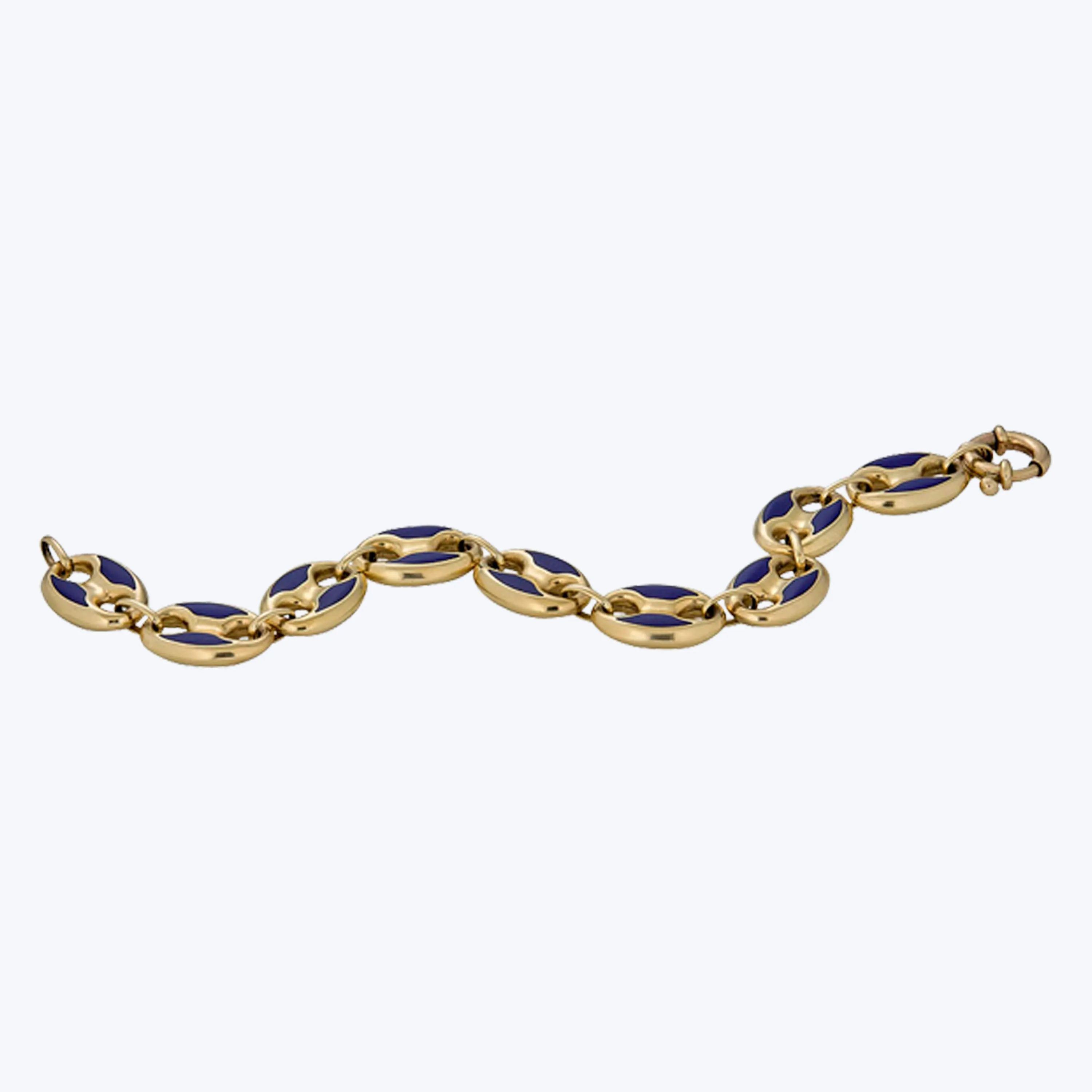 14K Yellow Gold Lapis Lazuli Coffee Bean Bracelet