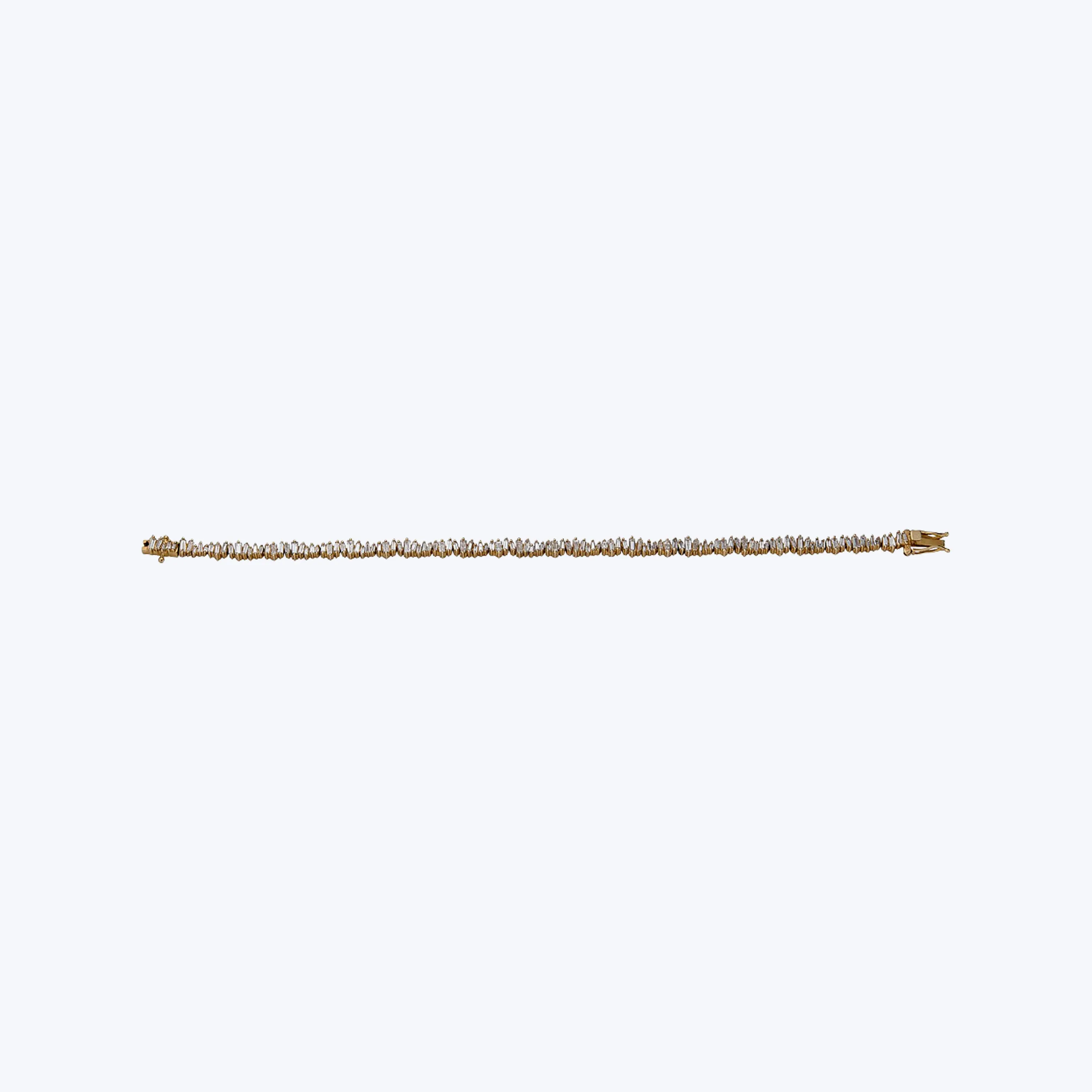 14K Yellow Gold "Broken Glass" Full Diamond Bracelet