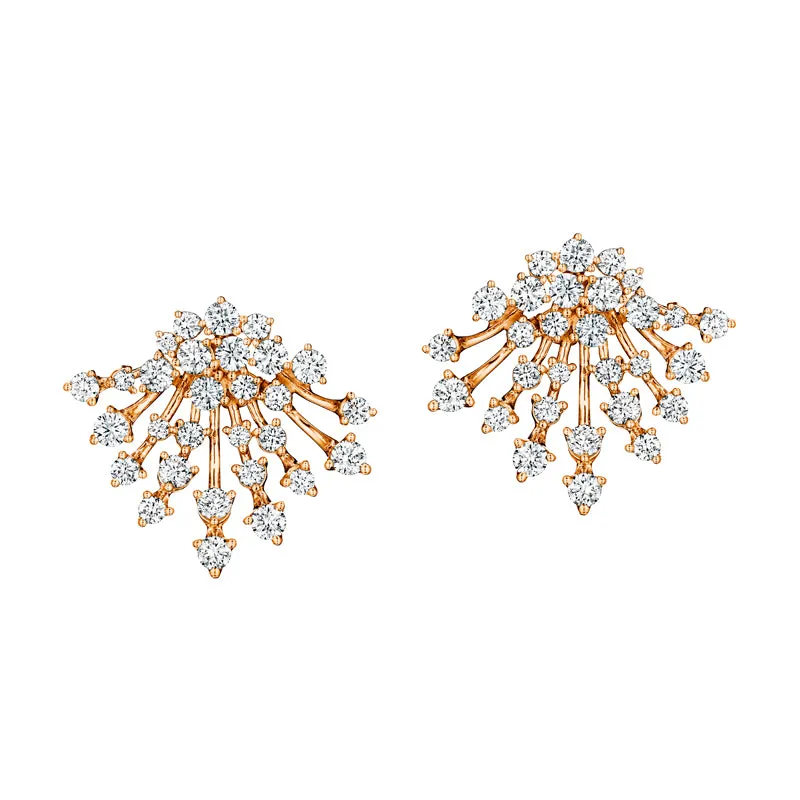 18k Luminus Pink Gold Earring With 2.06 Cts Vs-Gh Diamonds