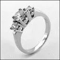 3 Stone .80 TW Round Channel Cubic Zirconia Cz Ring