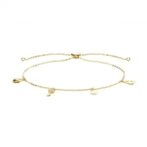 9ct Gold Charm Bracelet with Charms BR626