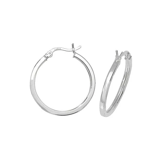 Acotis Silver Hoop Earrings Plain Set G5712