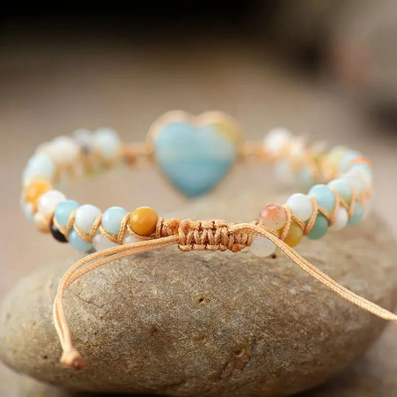 Amazonite Loving Heart Bracelet