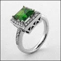 Anniversary Emerald Green Asscher 1.5 Ct Cubic Zirconia Cz Ring