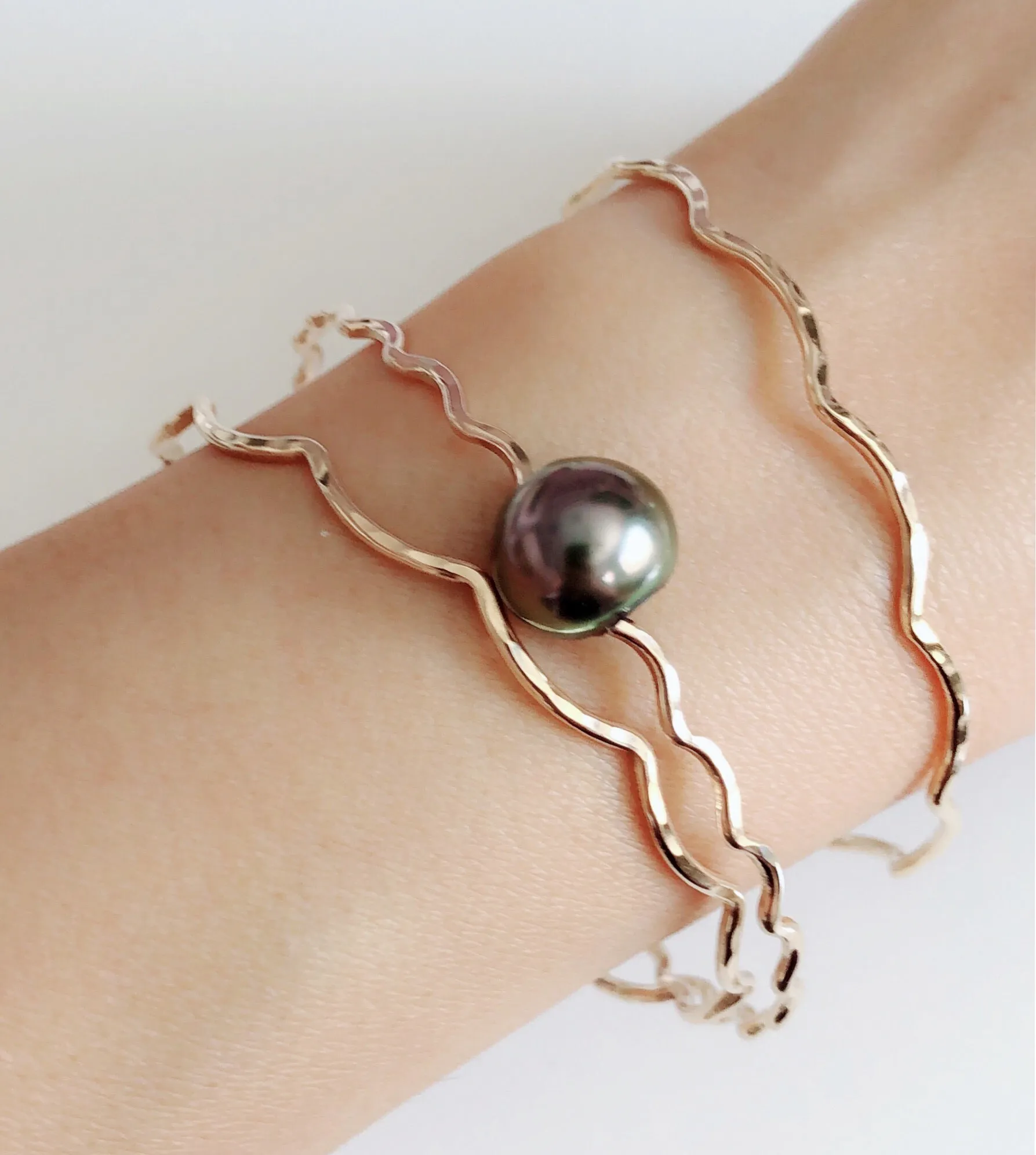 Bangle UNAHI - tahitian pearl (B420)