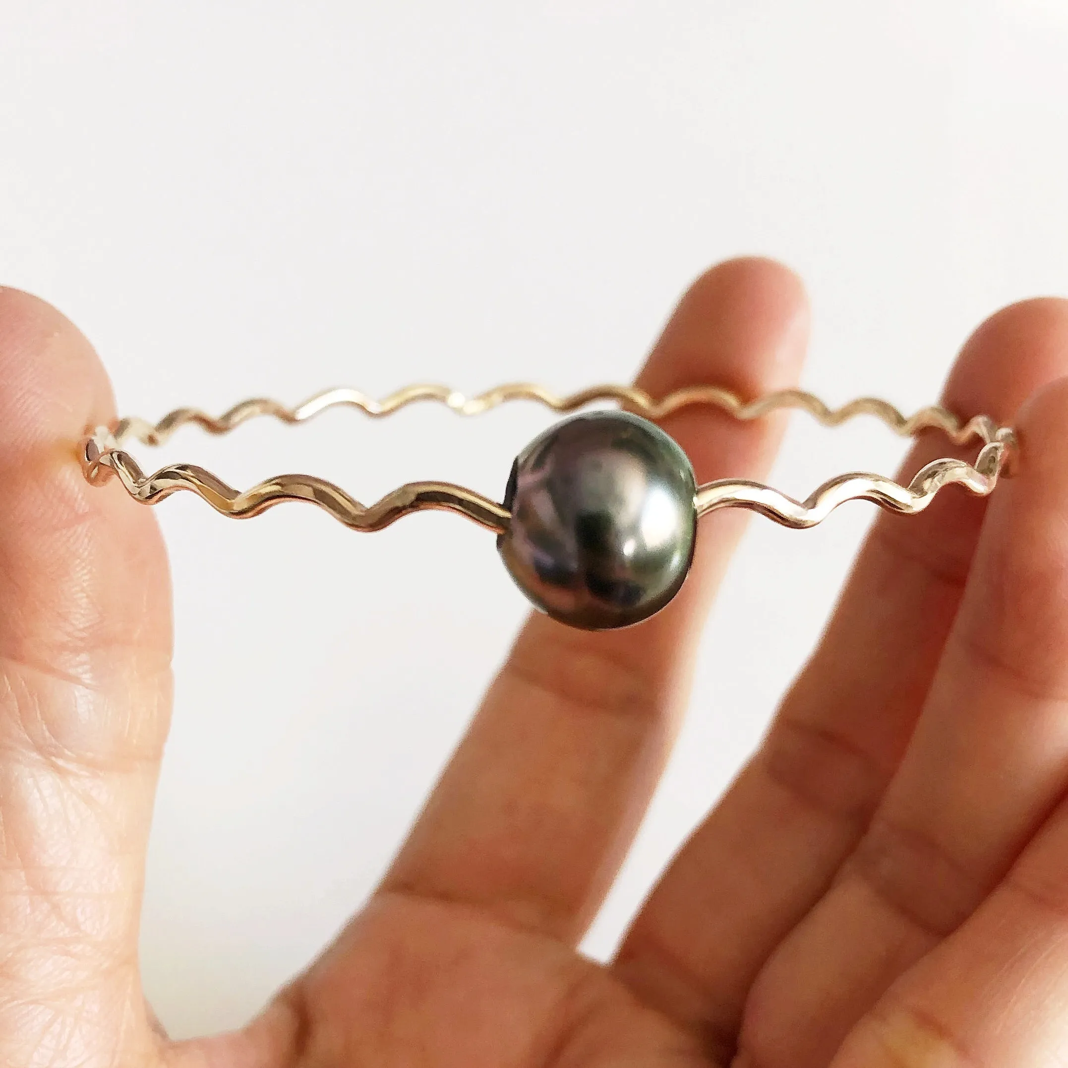 Bangle UNAHI - tahitian pearl (B420)