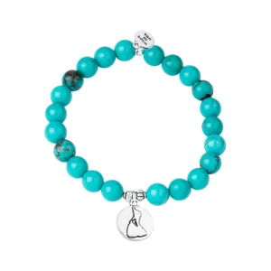 Block Island | Stone Beaded Charm Bracelet | Turquoise - Protection