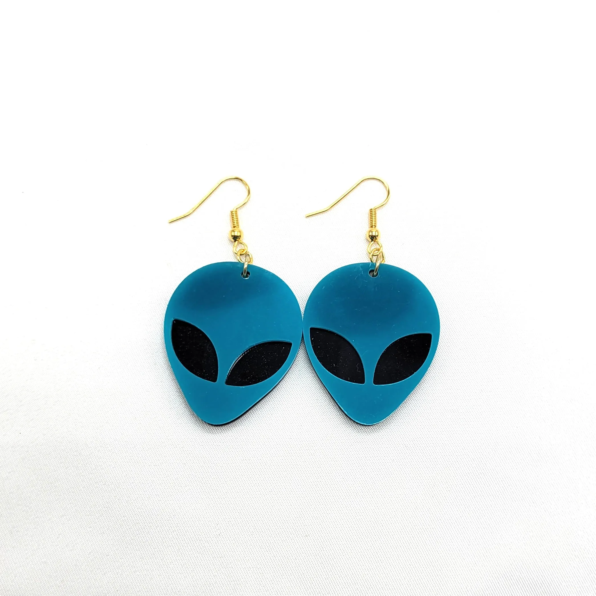 Blue Alien Earrings