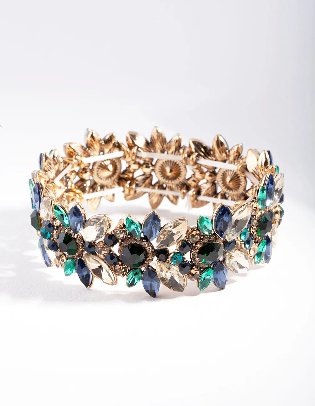 Blue Gold Multi Diamante Bangle