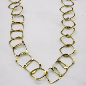 'Brinkhaus' 18k Yellow Gold Soft Square Link Necklace | 36" |