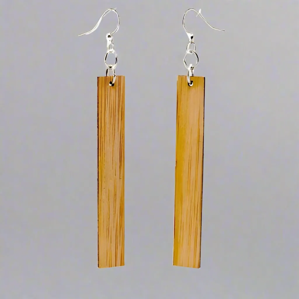 Chic Rectangle Bamboo Earrings - Sustainable Fashion