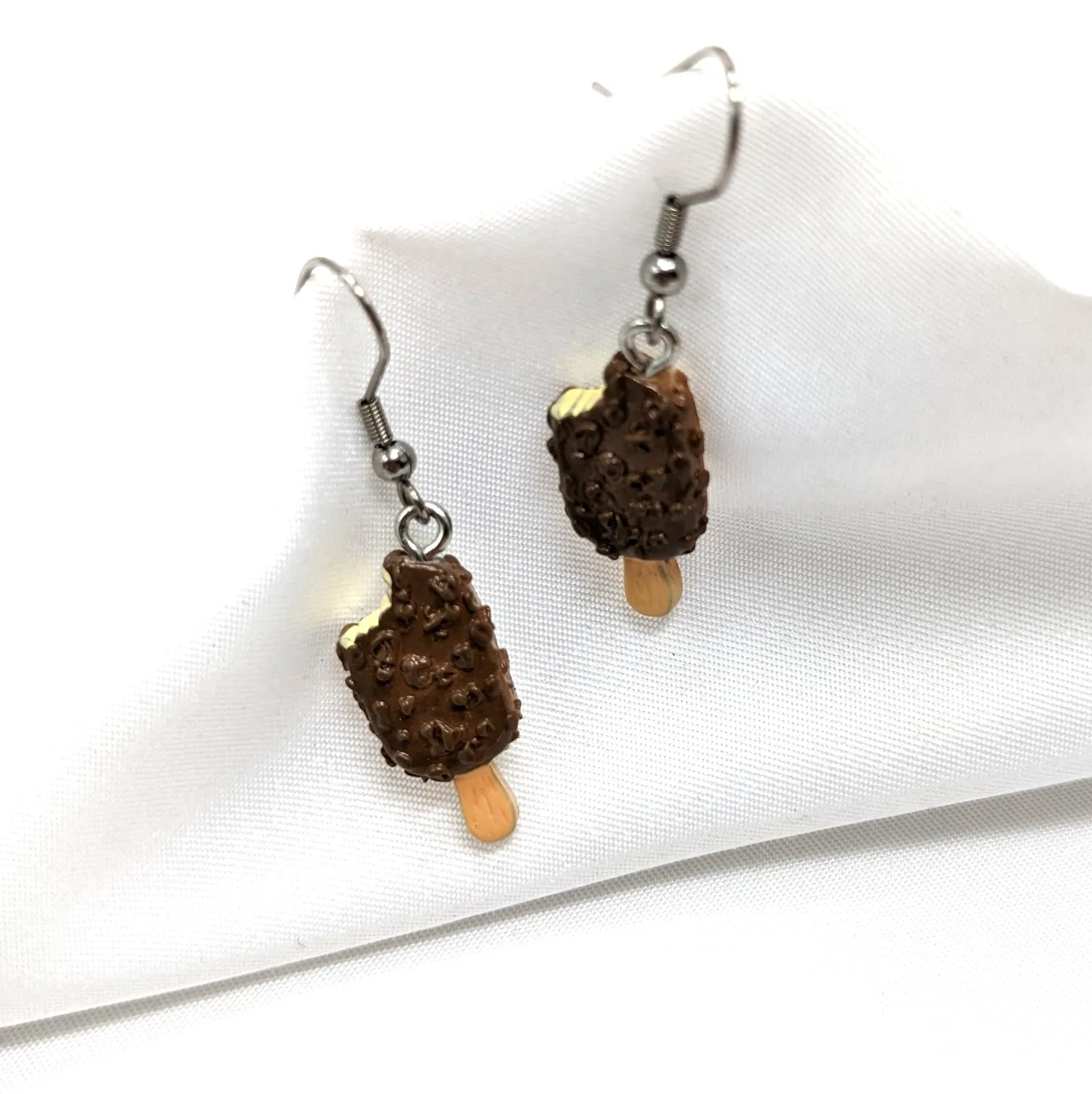 Chocolate Crunch Ice Cream Earrings