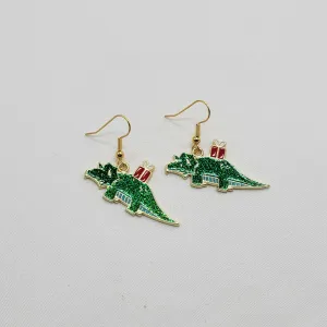 Christmas Dino Earrings