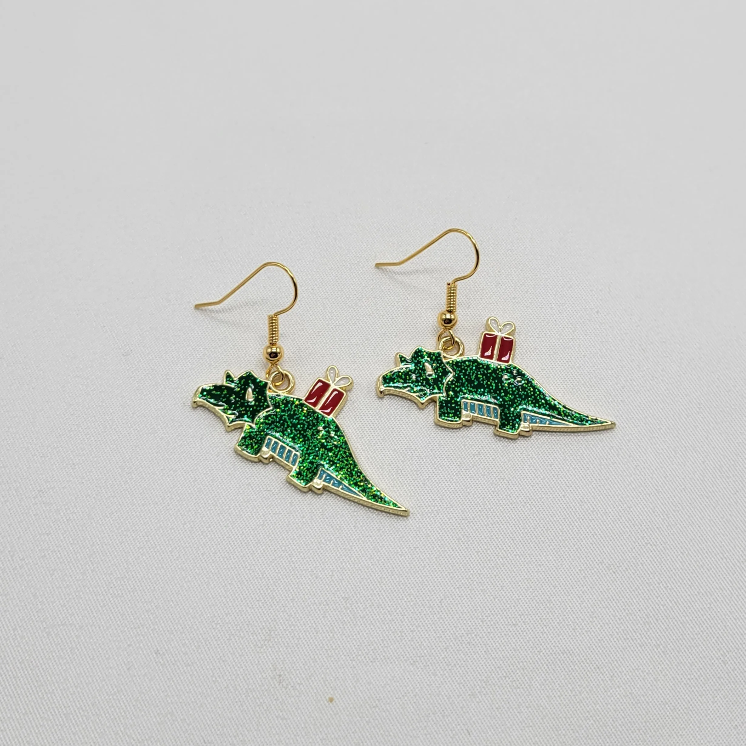 Christmas Dino Earrings