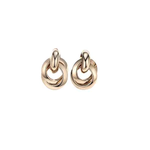 Circle Loop Pendant Gold Earrings