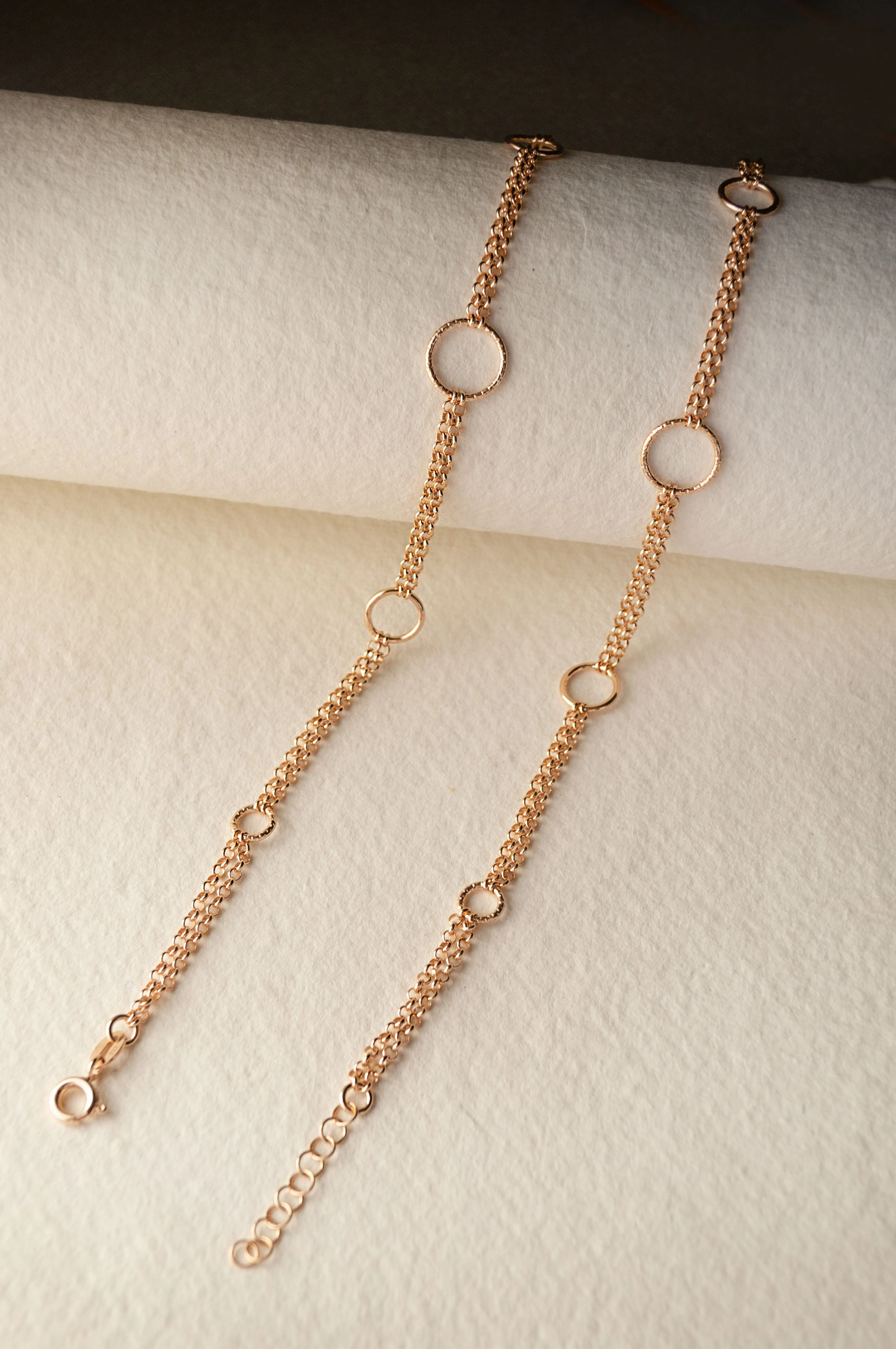 Circles With Circles Rose Gold Plated Sterling Silver Anklet