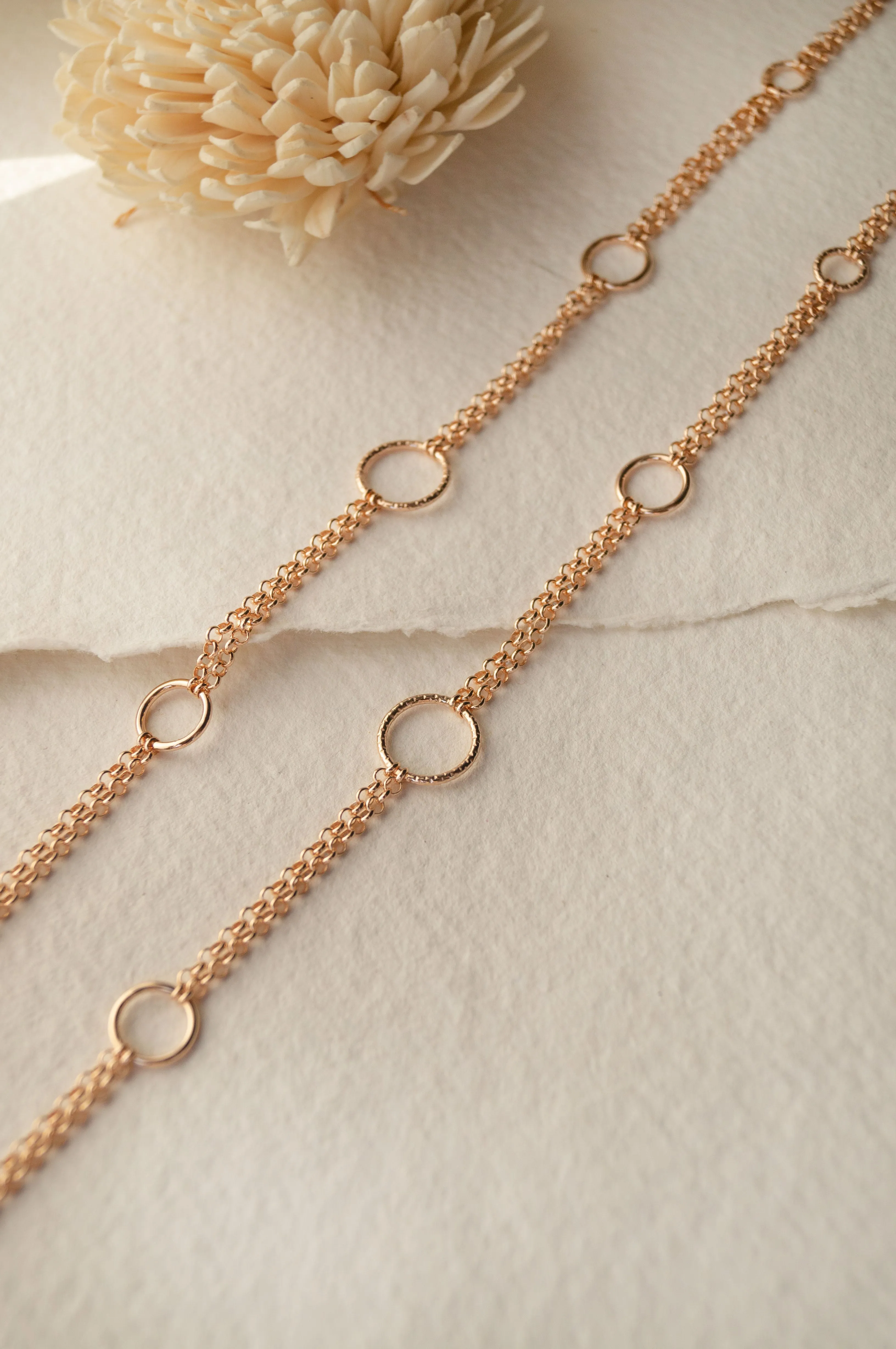 Circles With Circles Rose Gold Plated Sterling Silver Anklet