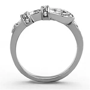 CJG1417 Wholesale High Polished Stainless Steel Top Grade Crystal Belt Ring