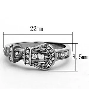 CJG1417 Wholesale High Polished Stainless Steel Top Grade Crystal Belt Ring