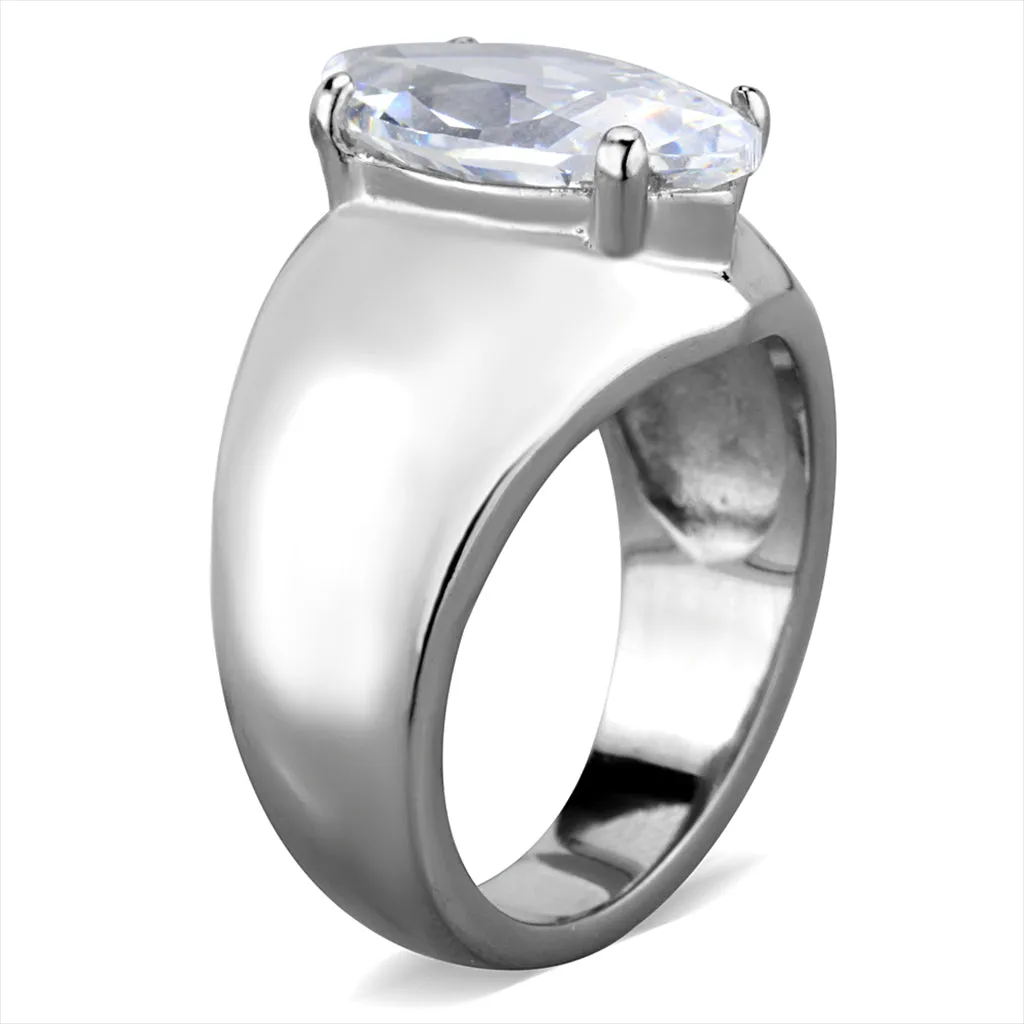 CJG2713 Radiant Marquise Crystal Stainless Steel Ring