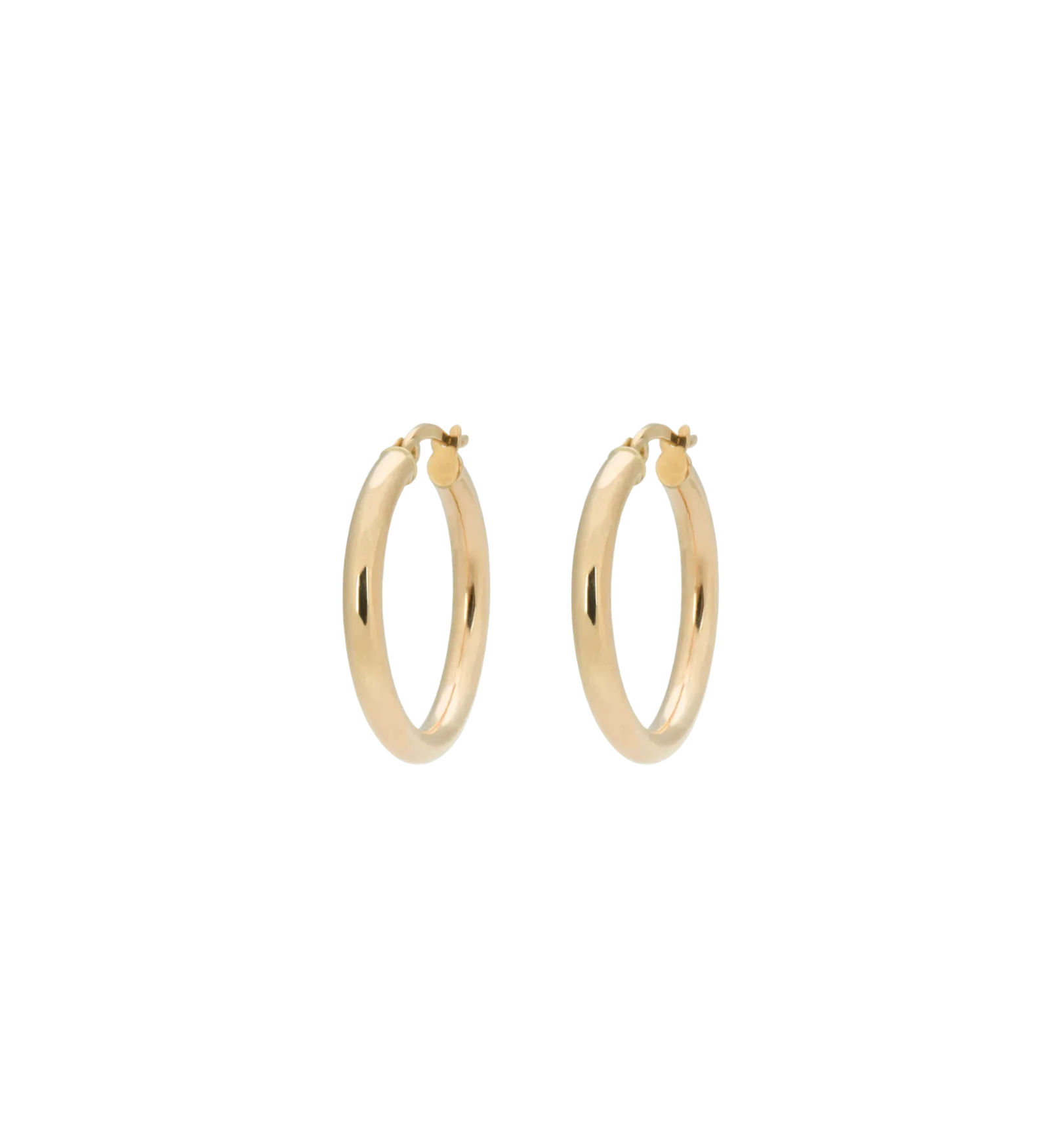 Classic Round Hoop Earrings (M) 14K