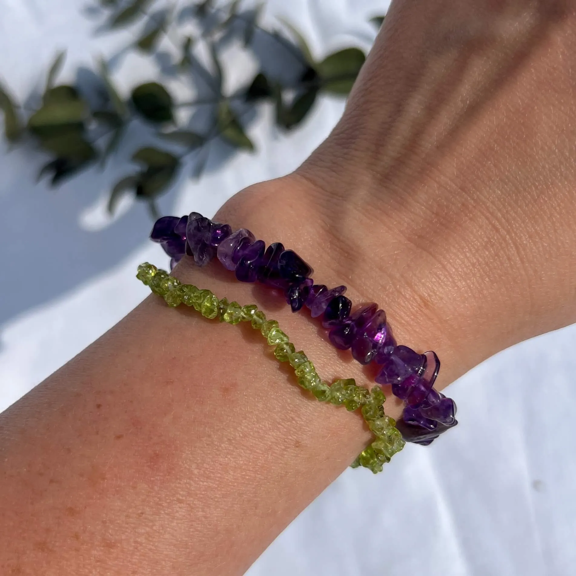 Crystal Chip Bracelet -  Amethyst