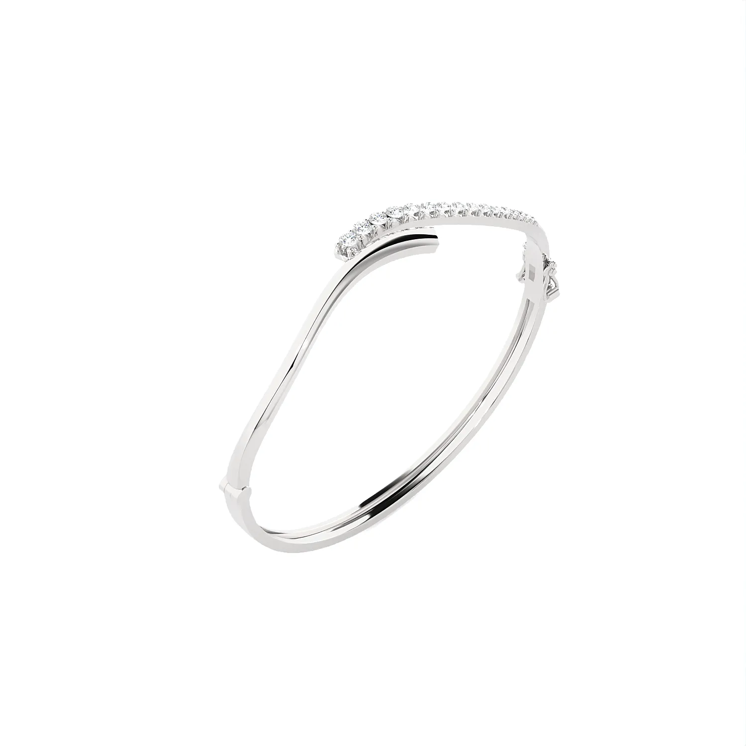 Curved Ribbon Bangle Bracelet