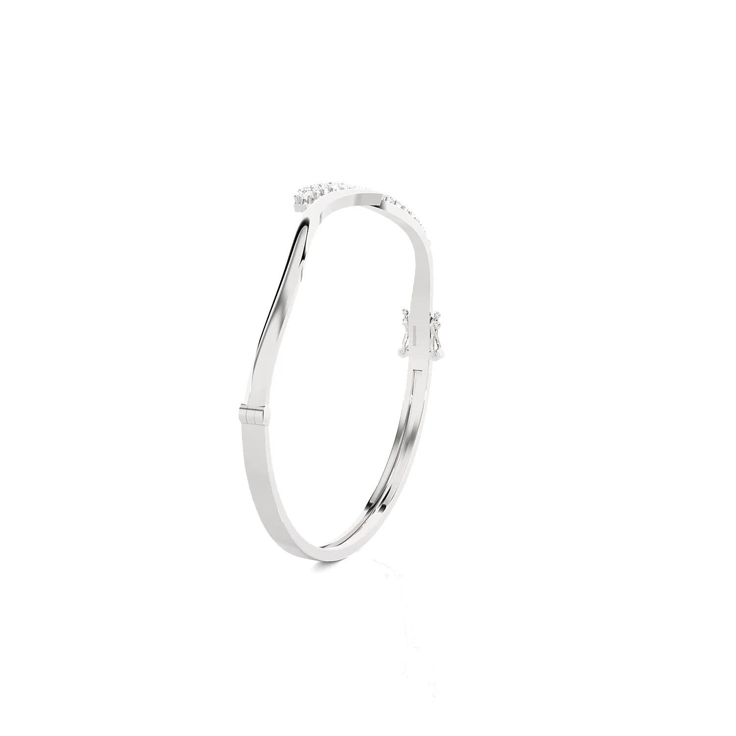 Curved Ribbon Bangle Bracelet