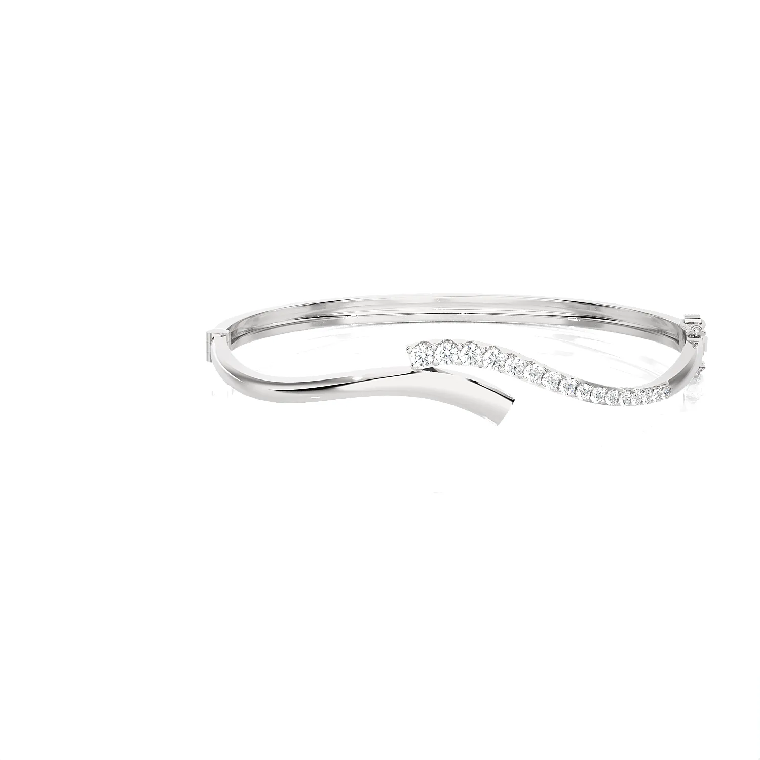 Curved Ribbon Bangle Bracelet