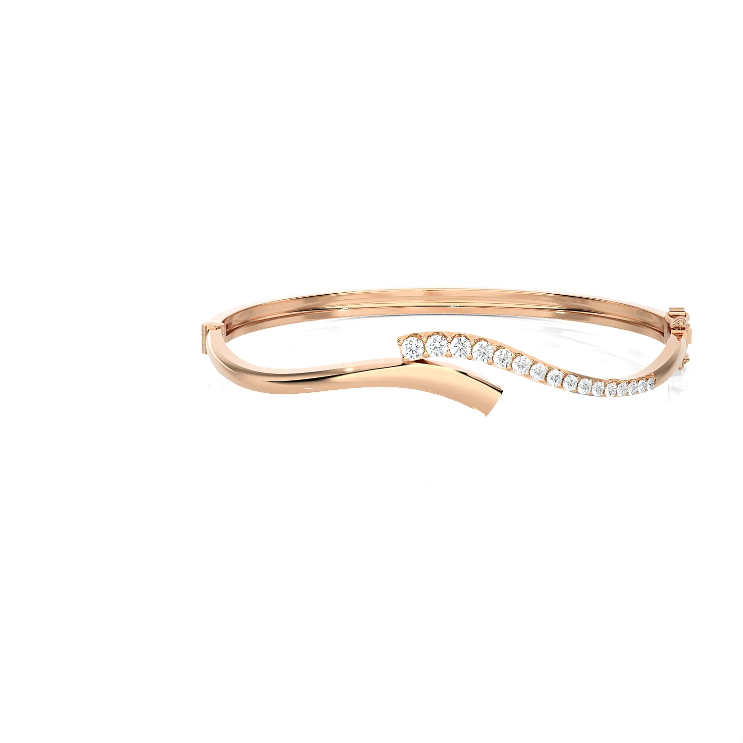 Curved Ribbon Bangle Bracelet