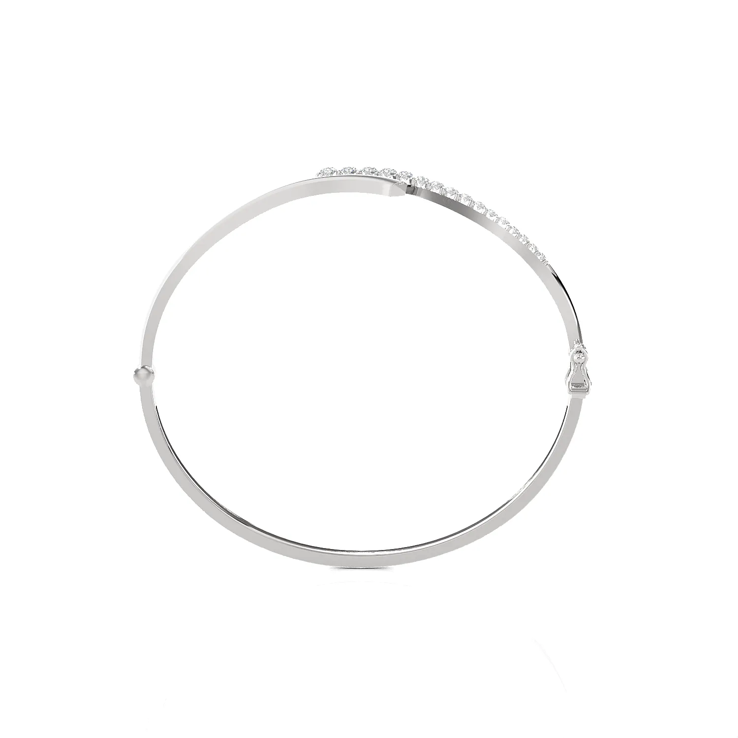 Curved Ribbon Bangle Bracelet