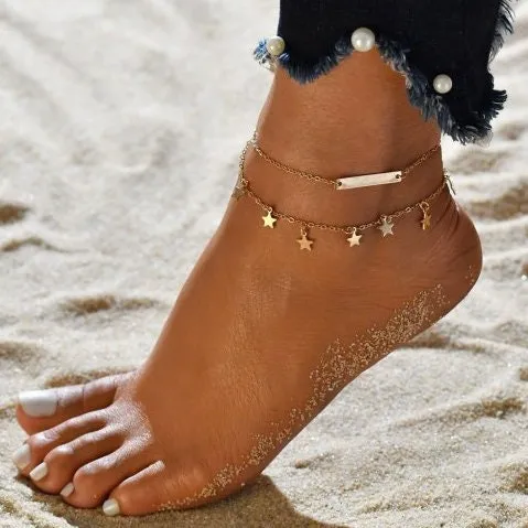 Custom Anklet, Personalized Bar Anklet, Custom Ankle Name Bracelet, Initial Beach Jewelry Gift for Women,  Dainty Summer Custom Any Name