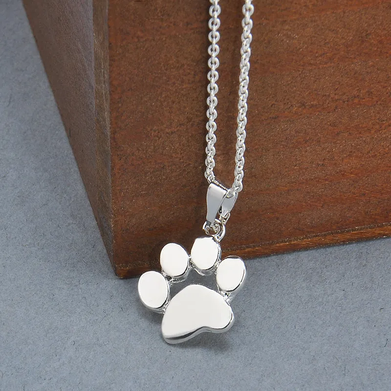 Cute Pets Dogs Footprints Paw Chain Necklace