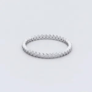 CZ Paved Stackable Sterling Silver Eternity Ring