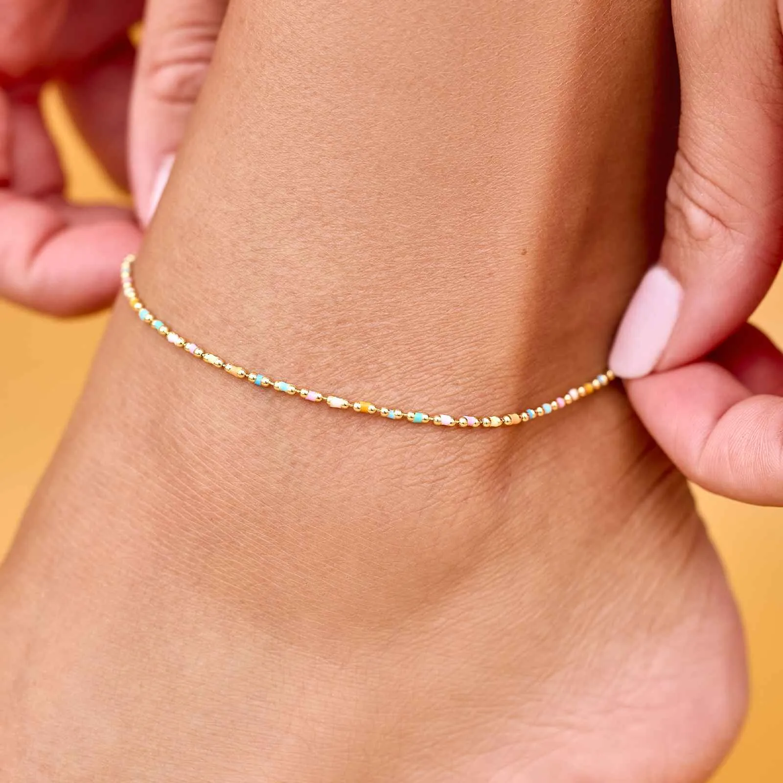 Dainty Enamel Chain Anklet