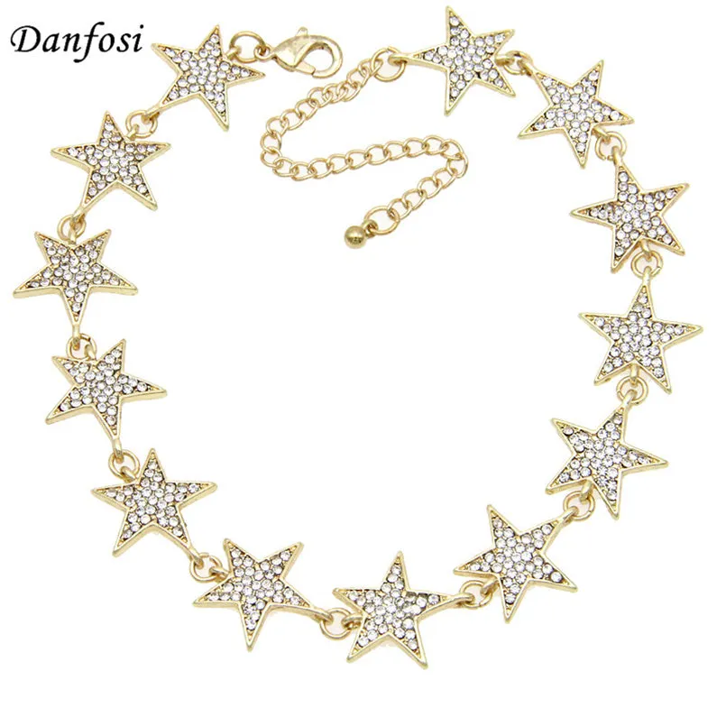 Danfosi Rhinestone Star Collar Chokers Necklace Statement Jewelry luxury Maxi Necklaces For Women Torques Bijoux Femme N4183