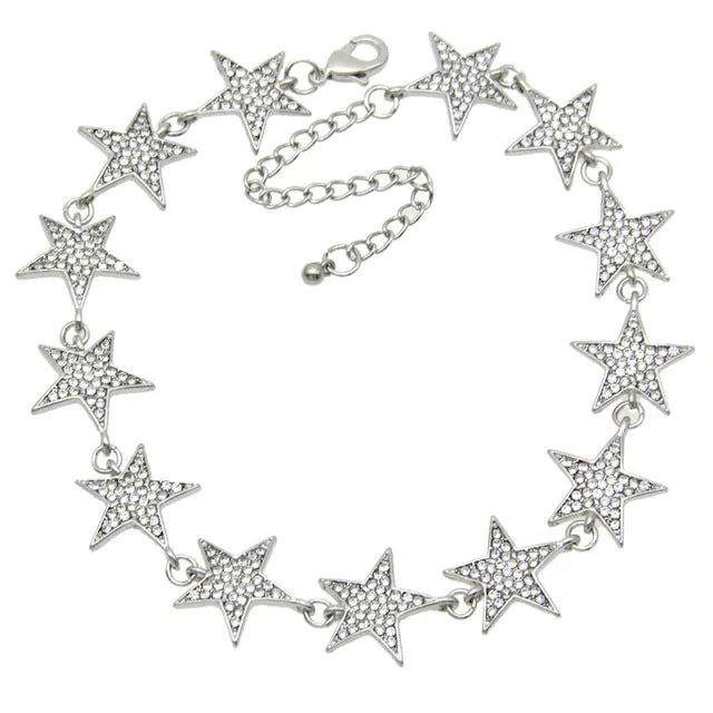 Danfosi Rhinestone Star Collar Chokers Necklace Statement Jewelry luxury Maxi Necklaces For Women Torques Bijoux Femme N4183