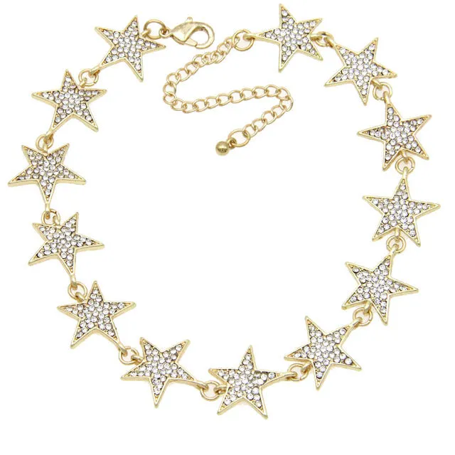 Danfosi Rhinestone Star Collar Chokers Necklace Statement Jewelry luxury Maxi Necklaces For Women Torques Bijoux Femme N4183