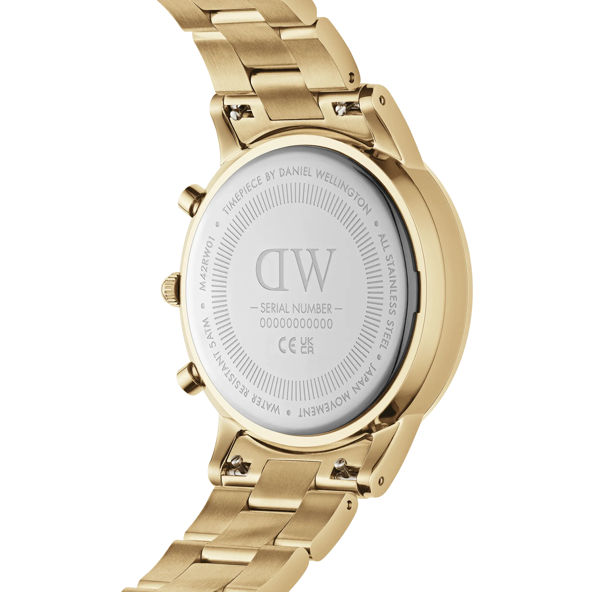 Daniel Wellington Iconic Chronograph 42 Link Gold & White Sunray Watch