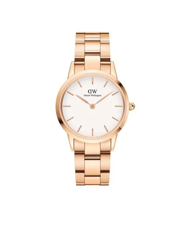 Daniel Wellington Iconic Link 32 Rose Gold & White Watch