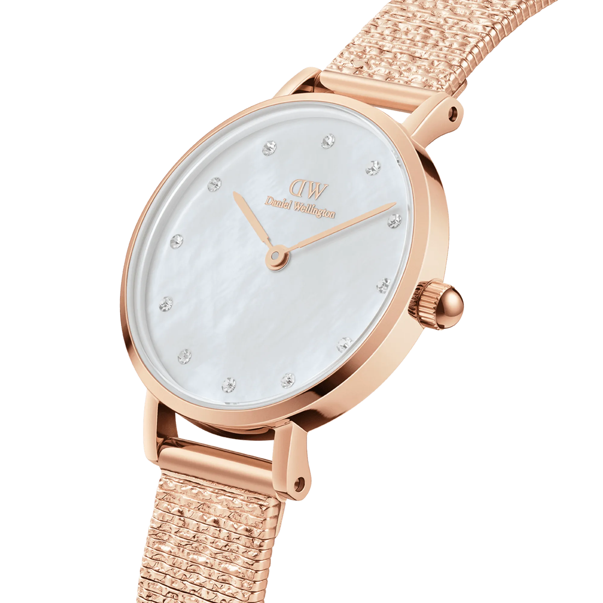 Daniel Wellington Petite 28 Lumine Rose Gold Mother of Pearl White Watch