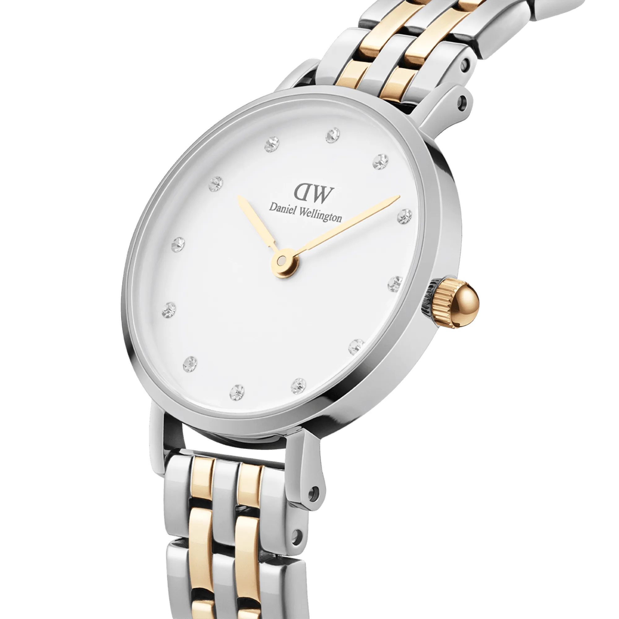 Daniel Wellington Petite Lumine 28 5-Link Gold & Silver White Watch