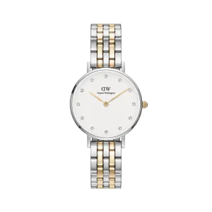 Daniel Wellington Petite Lumine 28 5-Link Gold & Silver White Watch