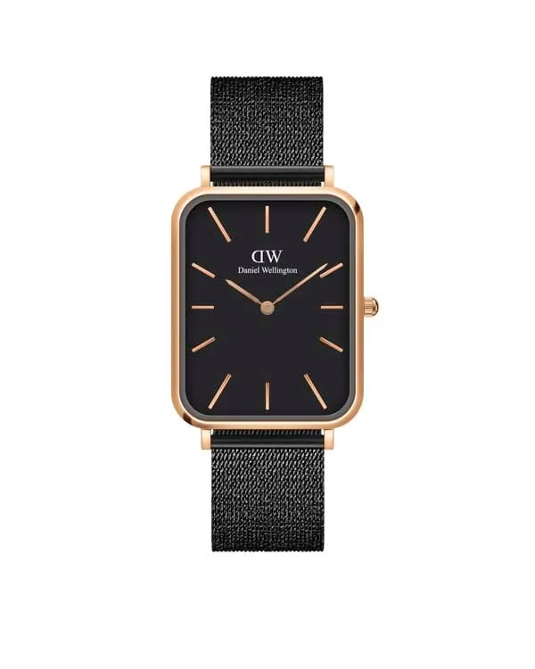 Daniel Wellington Quadro 29X36.5 Pressed Ashfield Rose Gold & Black Watch