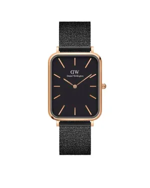 Daniel Wellington Quadro 29X36.5 Pressed Ashfield Rose Gold & Black Watch