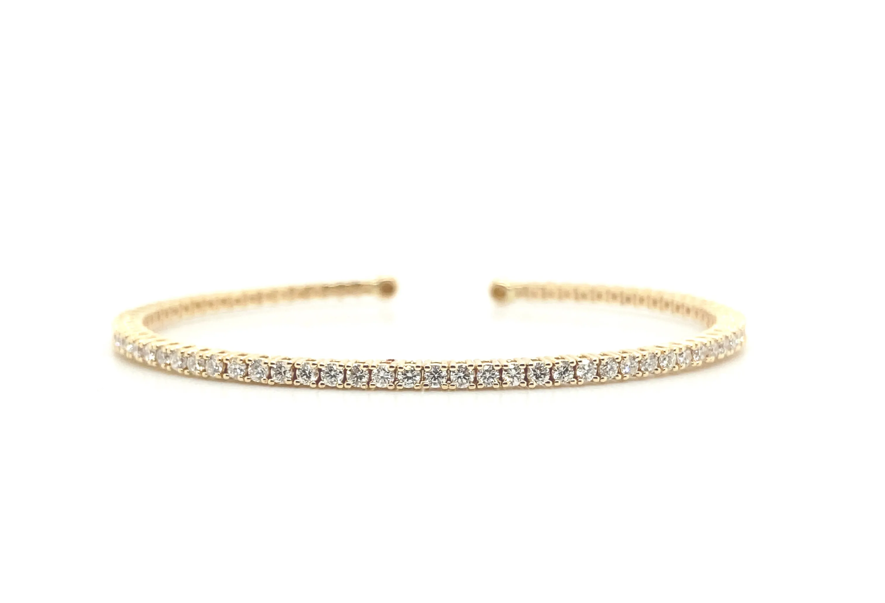 Diamond Open Flex Gold Bangle B002