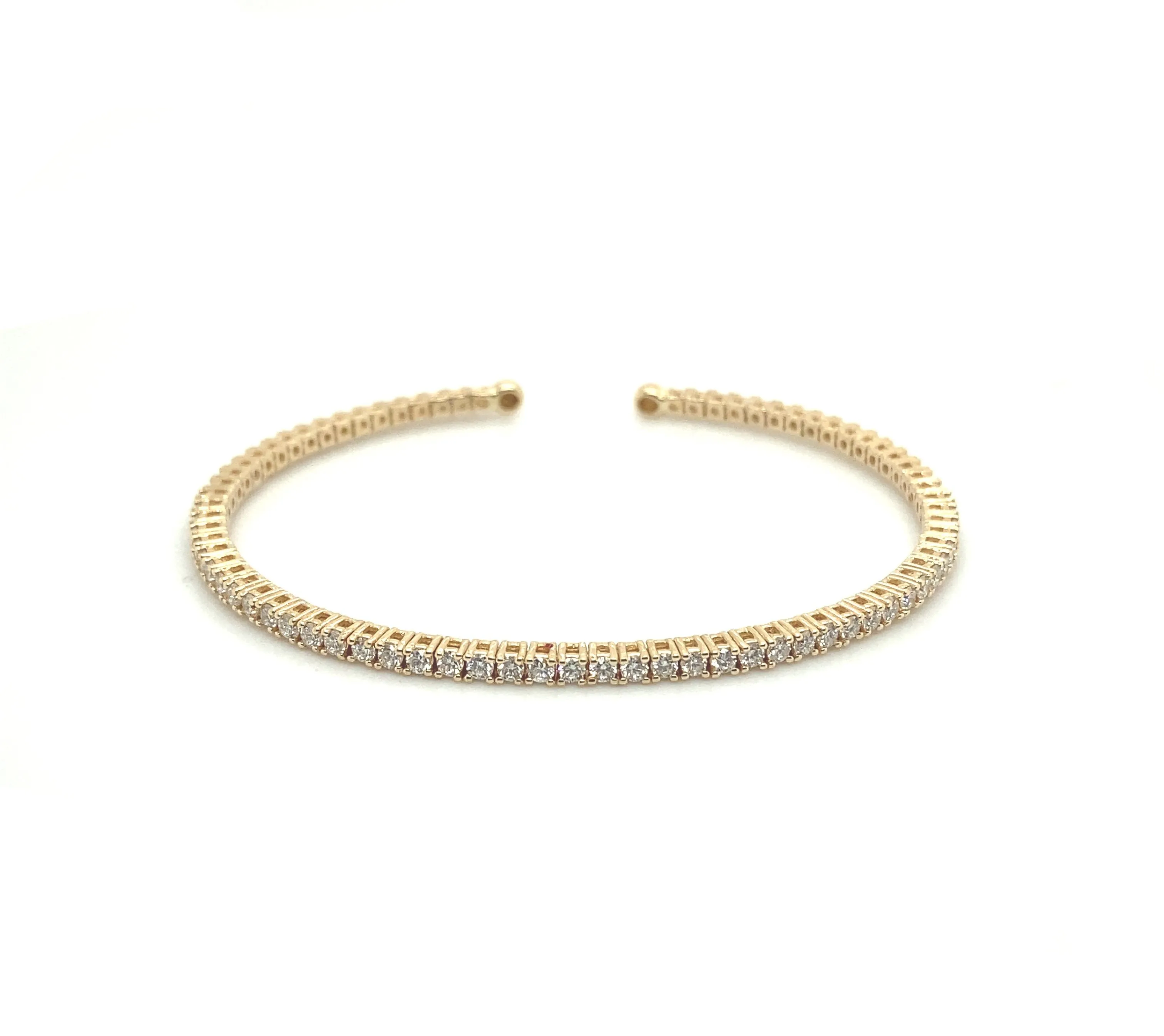 Diamond Open Flex Gold Bangle B002